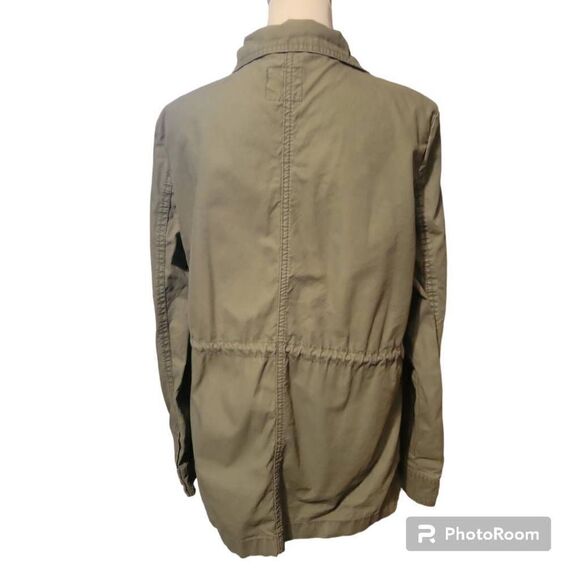 Old Navy Army Jacket with Pockets, Drawstring and Zipper - Picture 4 of 7